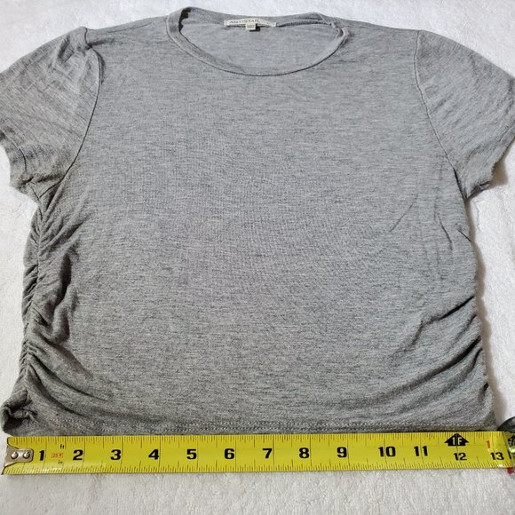 ANTISTAR Gray Side Ruching Crop Top, Large - Picture 7 of 9
